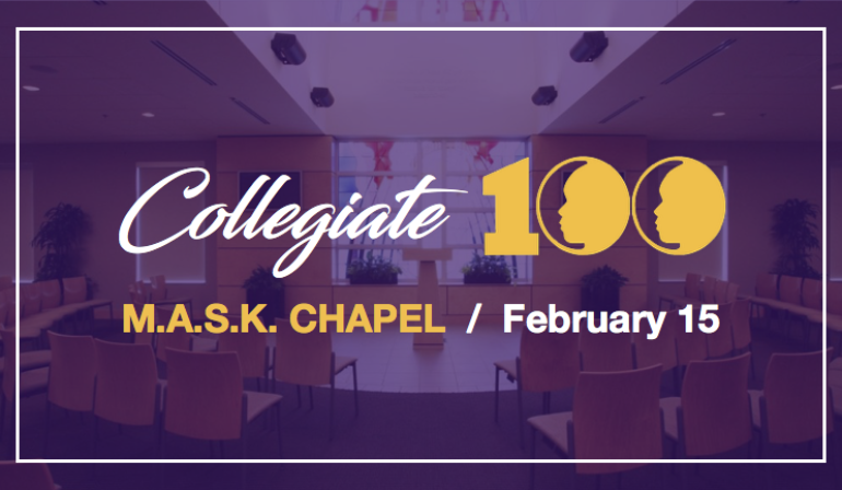 Collegiate 100 Speaking in MASK Chapel